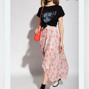 ALLSAINTS Slvina Momo Midi Asymmetrical Skirt - Sz 6